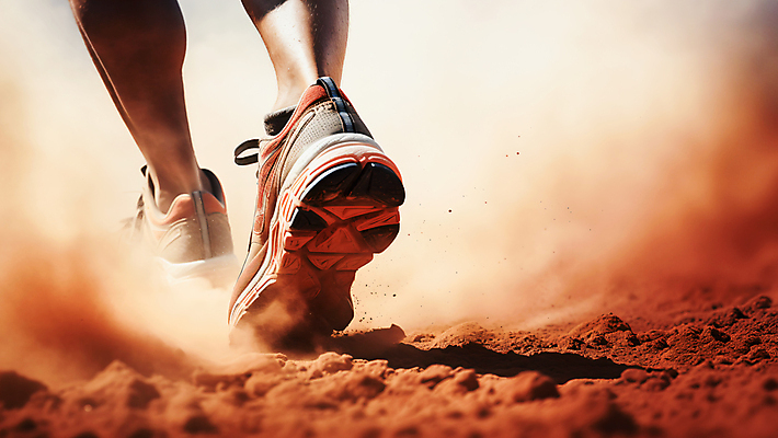 JPG 편집이미지 신발 발 건강 신체부위 달리기 운동 주황색 일몰 흙 유산소운동 러닝 흙먼지 편집실사 AI포토 AI콘텐츠 컬러 모션 사람 노을 CG 먼지 파일형식