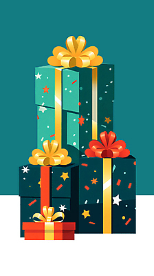 PSD 리본 패턴 일러스트 포장 선물 이벤트 사람없음 초록색 선물상자 상자 오브젝트 패키지 서프라이즈 국내일러스트 컬러 컨셉 무늬 파일형식