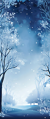 JPG 나무 길 백그라운드 겨울 일러스트 밤하늘 사람없음 파란색 설원 눈 겨울풍경 국내일러스트 AI일러스트 AI콘텐츠 자연요소 식물 계절 컬러 하늘 날씨 눈_날씨 풍경 야간 파일형식