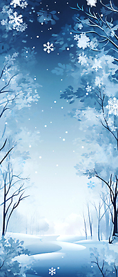 JPG 나무 길 백그라운드 겨울 일러스트 밤하늘 눈꽃 사람없음 파란색 설원 눈 겨울풍경 국내일러스트 AI일러스트 AI콘텐츠 자연요소 식물 계절 컬러 하늘 날씨 눈_날씨 풍경 야간 파일형식