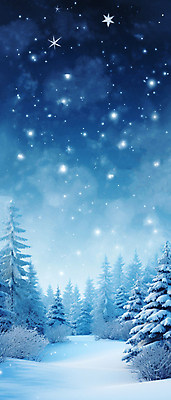 JPG 나무 길 백그라운드 겨울 일러스트 밤하늘 사람없음 파란색 설원 눈 전나무 겨울풍경 국내일러스트 AI일러스트 AI콘텐츠 자연요소 식물 계절 컬러 하늘 날씨 눈_날씨 풍경 야간 파일형식