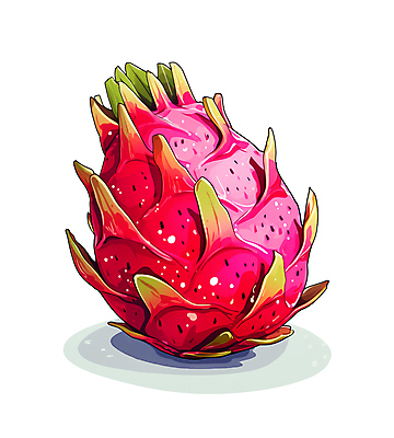 PSD 과일 일러스트 사람없음 빨간색 신선 달콤 열대과일 용과 국내일러스트 컬러 맛 파일형식