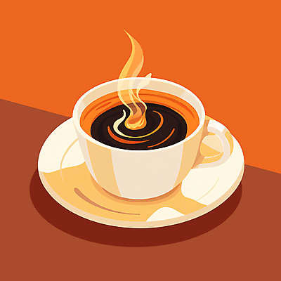 PSD 일러스트 잔 따뜻함 사람없음 주황색 차 수증기 찻잔 다도 컵받침 홍차 블랙커피 국내일러스트 식기 커피 음료 컬러 차_음료 예절 받침대 파일형식