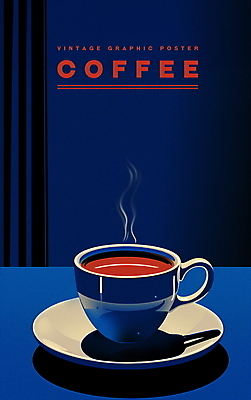 PSD 디자인 포스터 커피 음료 겨울 일러스트 따뜻함 타이포그라피 사람없음 그래픽 머그컵 수증기 커피잔 남색 컵받침 국내일러스트 문자 계절 컬러 잔 컵 받침대 파일형식