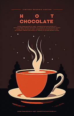 PSD 디자인 포스터 음료 겨울 일러스트 따뜻함 타이포그라피 사람없음 그래픽 갈색 머그컵 수증기 컵받침 코코아 국내일러스트 문자 계절 컬러 컵 받침대 파일형식