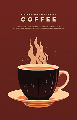 PSD 디자인 포스터 커피 음료 겨울 일러스트 따뜻함 타이포그라피 사람없음 그래픽 갈색 머그컵 수증기 커피잔 컵받침 국내일러스트 문자 계절 컬러 잔 컵 받침대 파일형식