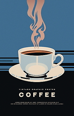 PSD 디자인 포스터 커피 음료 겨울 일러스트 따뜻함 타이포그라피 사람없음 그래픽 파란색 머그컵 수증기 커피잔 컵받침 국내일러스트 문자 계절 컬러 잔 컵 받침대 파일형식