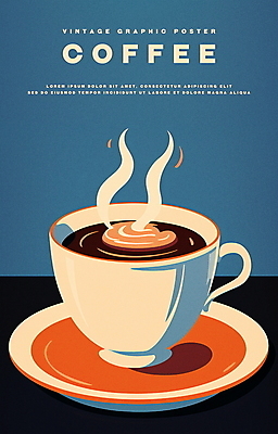 PSD 디자인 포스터 커피 음료 겨울 일러스트 따뜻함 타이포그라피 사람없음 그래픽 파란색 머그컵 수증기 커피잔 컵받침 국내일러스트 문자 계절 컬러 잔 컵 받침대 파일형식