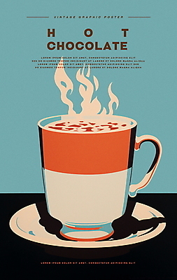 PSD 디자인 포스터 음료 겨울 일러스트 따뜻함 타이포그라피 사람없음 그래픽 머그컵 수증기 컵받침 코코아 민트색 국내일러스트 문자 계절 컬러 컵 받침대 파일형식