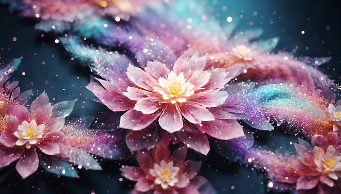 JPG 편집이미지 꽃 사람없음 반짝임 봄 신비 가루 디지털합성 꽃가루 몽환 더스트파티클 이미지편집 편집실사 AI컴퓨터그래픽 AI콘텐츠 식물 계절 컨셉 모션 CG 파일형식