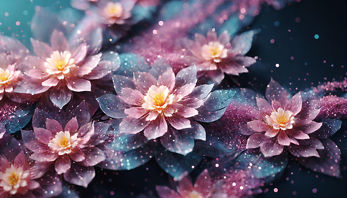 JPG 편집이미지 꽃 사람없음 반짝임 봄 신비 가루 디지털합성 꽃가루 몽환 더스트파티클 이미지편집 편집실사 AI컴퓨터그래픽 AI콘텐츠 식물 계절 컨셉 모션 CG 파일형식