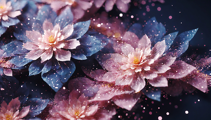 JPG 편집이미지 꽃 사람없음 반짝임 봄 신비 가루 디지털합성 꽃가루 몽환 더스트파티클 이미지편집 편집실사 AI컴퓨터그래픽 AI콘텐츠 식물 계절 컨셉 모션 CG 파일형식