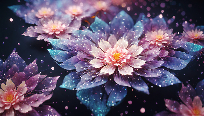 JPG 편집이미지 꽃 사람없음 반짝임 봄 신비 가루 디지털합성 꽃가루 몽환 더스트파티클 이미지편집 편집실사 AI컴퓨터그래픽 AI콘텐츠 식물 계절 컨셉 모션 CG 파일형식