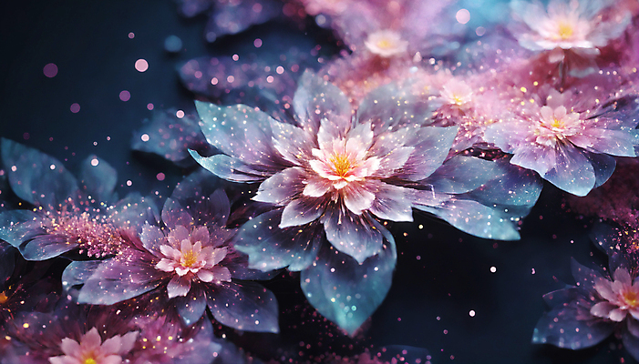 JPG 편집이미지 꽃 사람없음 반짝임 봄 신비 가루 디지털합성 꽃가루 몽환 더스트파티클 이미지편집 편집실사 AI컴퓨터그래픽 AI콘텐츠 식물 계절 컨셉 모션 CG 파일형식