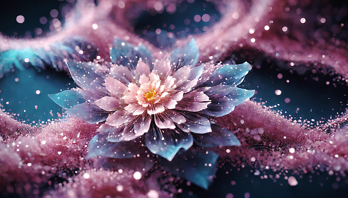 JPG 편집이미지 꽃 사람없음 반짝임 봄 신비 가루 디지털합성 꽃가루 몽환 더스트파티클 이미지편집 편집실사 AI컴퓨터그래픽 AI콘텐츠 식물 계절 컨셉 모션 CG 파일형식