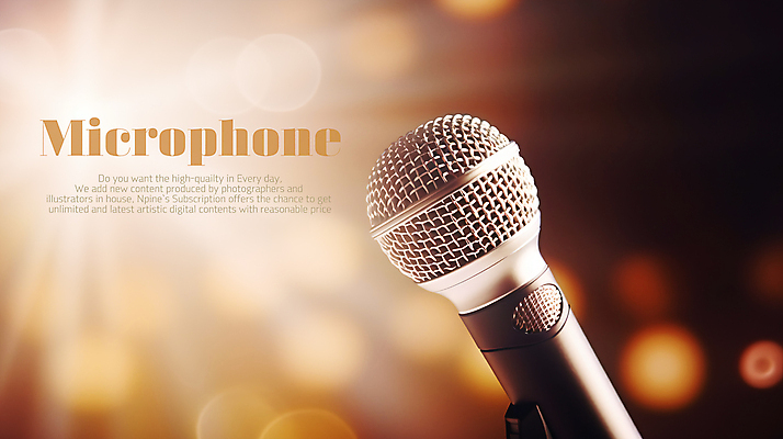 PSD 편집이미지 백그라운드 타이포그라피 사람없음 빛 주황색 무대 화려 스탠드마이크 마이크 이미지편집 문자 컬러 음향기기 컨셉 파일형식