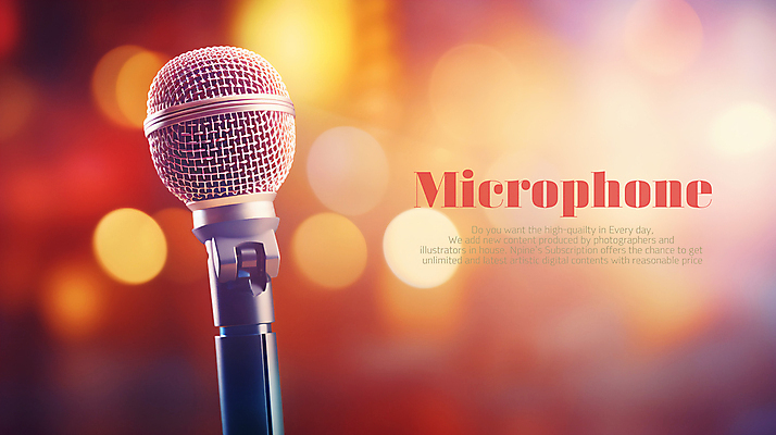 PSD 편집이미지 백그라운드 타이포그라피 사람없음 빛 주황색 무대 화려 스탠드마이크 마이크 이미지편집 문자 컬러 음향기기 컨셉 파일형식