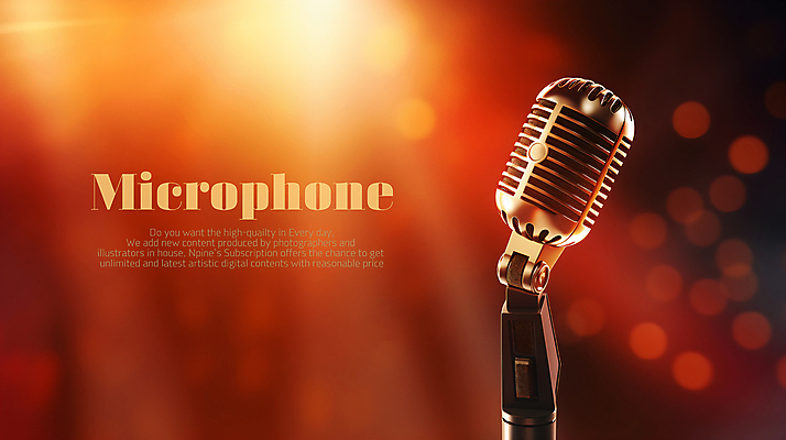 PSD 편집이미지 백그라운드 타이포그라피 사람없음 빨간색 빛 무대 화려 스탠드마이크 마이크 이미지편집 문자 컬러 음향기기 컨셉 파일형식
