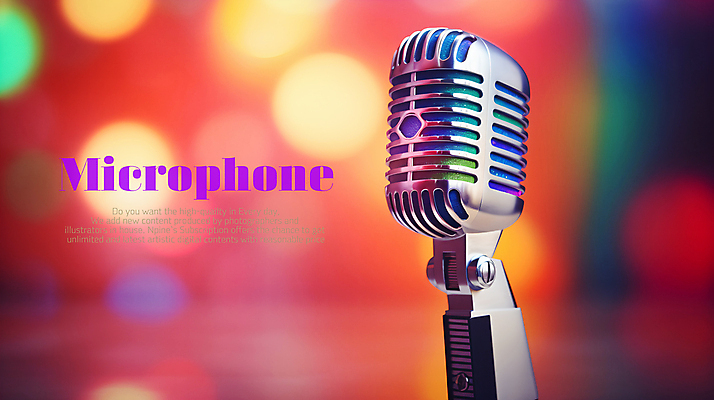 PSD 편집이미지 백그라운드 타이포그라피 사람없음 빨간색 빛 무대 화려 스탠드마이크 마이크 이미지편집 문자 컬러 음향기기 컨셉 파일형식