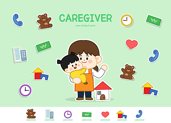 전신 여자 어린이 시계 돈 일러스트 안기 주택 직업캐릭터 소녀 성인 두명 건물 장난감 손들기 곰인형 하트 전화기 돌봄 여자만 돌보미 월간캐릭터 일러캐릭터 AI파일 모양 직업 캐릭터 건축물 인형 모션 사람 재산 파일형식 벡터