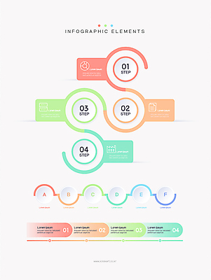 일러스트 비즈니스 사람없음 그래픽 인포그래픽 원형 단계 순서 엘리먼트 지그재그 타임라인 국내일러스트 AI파일 도형 파일형식 벡터