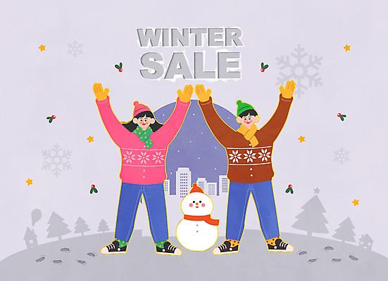 전신 나무 커플 여자 열매 남자 별 겨울 일러스트 눈사람 주택 이벤트 성인 두명 건물 세일 만세 회색 눈송이 발자국 겨울옷 성인만 국내일러스트 AI파일 자연요소 식물 건축물 옷 계절 컬러 관계 자국 모션 눈_날씨 사람 파일형식 벡터