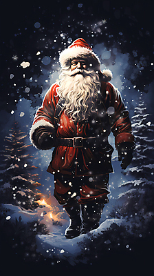 JPG 나무 노년 남자 크리스마스 겨울 일러스트 한명 산타클로스 걷기 어둠 눈 눈내림 노인남자한명만 국내일러스트 AI일러스트 AI콘텐츠 자연요소 식물 1 계절 기념일 모션 날씨 눈_날씨 사람 성인 남자한명만 노인남자만 파일형식