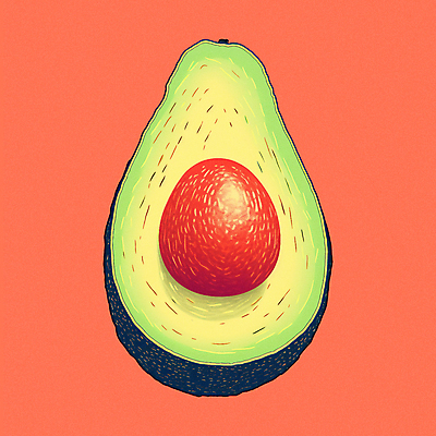 PSD 일러스트 식재료 단면 사람없음 초록색 아보카도 국내일러스트 컬러 과일 파일형식