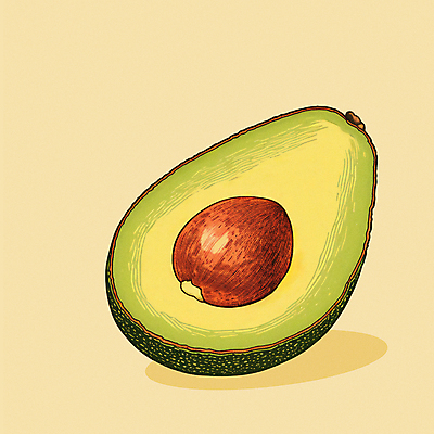 PSD 일러스트 식재료 단면 사람없음 초록색 아보카도 국내일러스트 컬러 과일 파일형식