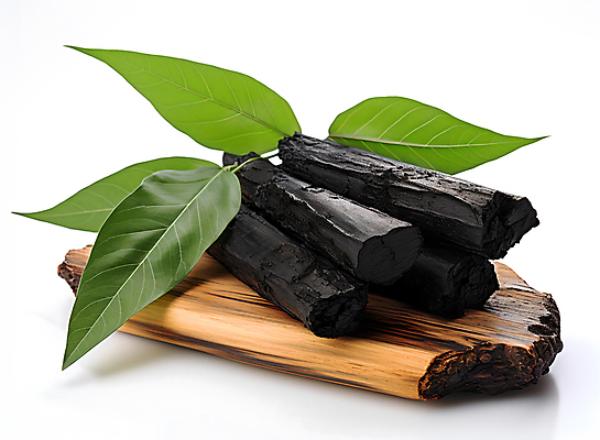 JPG 편집이미지 나뭇잎 사람없음 목재 검은색 오브젝트 숯 나무받침 편집실사 AI포토 AI콘텐츠 나무 컬러 잎 재료 받침대 CG 파일형식