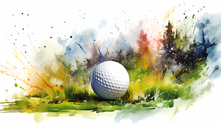 JPG 골프 일러스트 붓터치 수채화 골프공 잔디 사람없음 초록색 흐름 번짐 국내일러스트 AI일러스트 AI콘텐츠 식물 컬러 컨셉 공 골프용품 구기 파일형식 효과