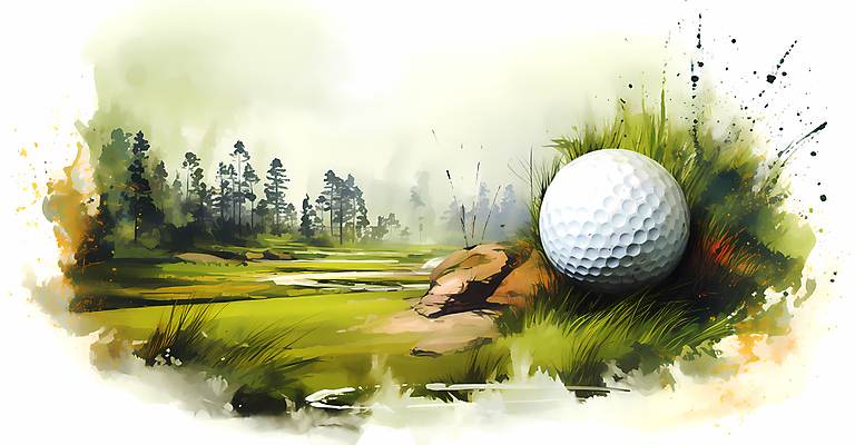 JPG 나무 골프 일러스트 붓터치 수채화 골프공 잔디 초원 사람없음 초록색 국내일러스트 AI일러스트 AI콘텐츠 식물 컬러 공 골프용품 구기 파일형식