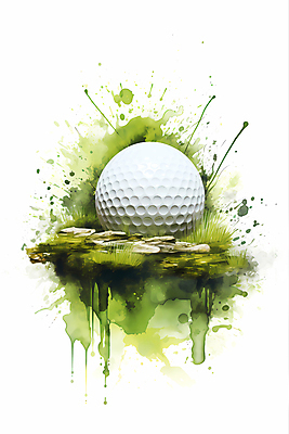 JPG 골프 일러스트 붓터치 수채화 골프공 잔디 사람없음 초록색 흐름 조약돌 번짐 국내일러스트 AI일러스트 AI콘텐츠 식물 컬러 컨셉 공 골프용품 구기 돌_바위 파일형식 효과