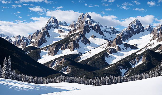 JPG 나무 구름 편집이미지 겨울 풍경 사람없음 설원 추위 눈 설산 눈덮임 편집실사 AI포토 AI콘텐츠 자연요소 식물 계절 컨셉 날씨 산 눈_날씨 CG 파일형식