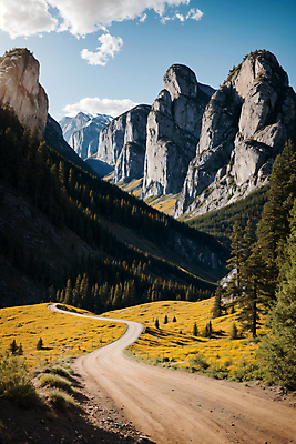 JPG 나무 구름 편집이미지 길 자연 바위산 풍경 초원 사람없음 편집실사 AI포토 AI콘텐츠 자연요소 식물 돌산 CG 생태계 파일형식