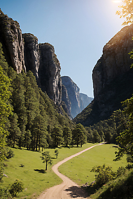 JPG 나무 편집이미지 길 자연 바위산 풍경 사람없음 햇빛 편집실사 AI포토 AI콘텐츠 식물 태양 돌산 CG 생태계 파일형식