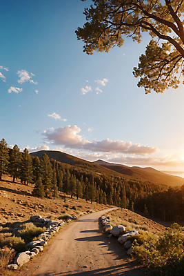 JPG 나무 구름 편집이미지 길 자연 산 풍경 사람없음 햇빛 돌_바위 편집실사 AI포토 AI콘텐츠 자연요소 식물 태양 CG 생태계 파일형식