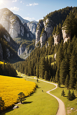 JPG 나무 편집이미지 길 자연 바위산 풍경 잔디 사람없음 햇빛 편집실사 AI포토 AI콘텐츠 식물 태양 돌산 CG 생태계 파일형식