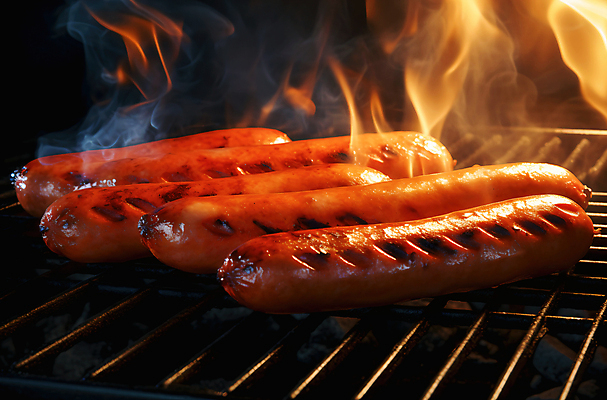 JPG 편집이미지 불 사람없음 캠핑 소시지 연기 바베큐그릴 소시지구이 직화구이 편집실사 AI포토 AI콘텐츠 자연요소 레저 가공식품 그릴 바비큐 구이 CG 파일형식