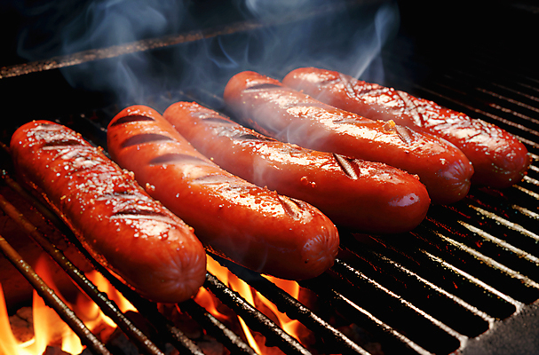 JPG 편집이미지 불 사람없음 캠핑 소시지 연기 바베큐그릴 소시지구이 직화구이 편집실사 AI포토 AI콘텐츠 자연요소 레저 가공식품 그릴 바비큐 구이 CG 파일형식