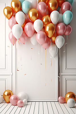 JPG 편집이미지 프레임 이벤트 사람없음 파티 축하 가득함 디지털합성 풍선 카피스페이스 편집실사 AI포토 AI콘텐츠 컨셉 공백 CG 파일형식