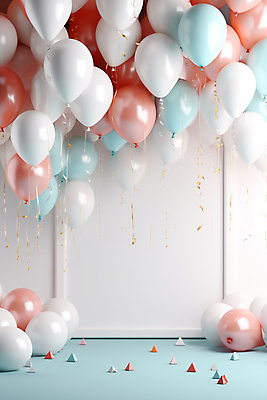 JPG 편집이미지 프레임 이벤트 사람없음 파티 축하 가득함 디지털합성 풍선 카피스페이스 편집실사 AI포토 AI콘텐츠 컨셉 공백 CG 파일형식