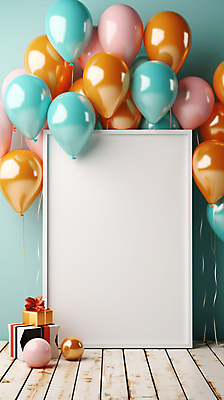 JPG 편집이미지 프레임 이벤트 사람없음 선물상자 파티 축하 원형 가득함 구슬 디지털합성 풍선 카피스페이스 편집실사 AI포토 AI콘텐츠 도형 컨셉 선물 상자 공백 CG 파일형식