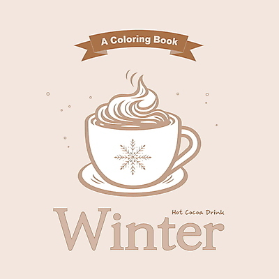 리본 겨울 일러스트 사람없음 갈색 찻잔 스케치 라인아트 드로잉 코코아 휘핑크림 젠탱글 국내일러스트 AI파일 계절 음료 선 컬러 잔 미술 크림 휘핑 파일형식 벡터
