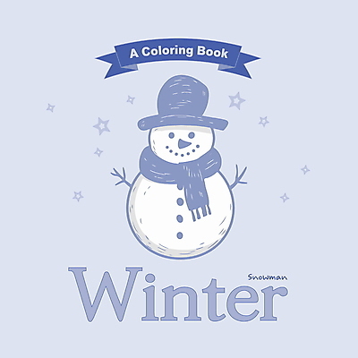 모자 별 리본 겨울 일러스트 눈사람 사람없음 파란색 목도리 스케치 라인아트 드로잉 젠탱글 국내일러스트 AI파일 자연요소 잡화 계절 선 컬러 미술 파일형식 벡터