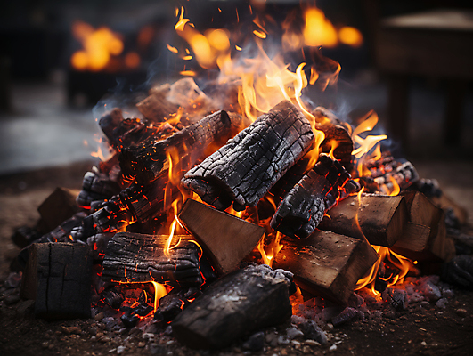 JPG 편집이미지 불꽃 휴식 사람없음 어둠 캠핑 장작 모닥불 캠핑장 숯 편집실사 AI포토 AI콘텐츠 컨셉 불 레저 CG 파일형식