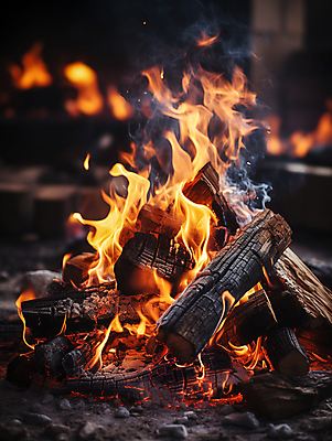 JPG 편집이미지 불꽃 휴식 사람없음 어둠 캠핑 장작 모닥불 캠핑장 숯 편집실사 AI포토 AI콘텐츠 컨셉 불 레저 CG 파일형식