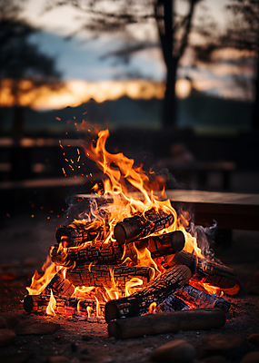 JPG 편집이미지 불꽃 휴식 사람없음 어둠 캠핑 장작 모닥불 캠핑장 숯 불씨 편집실사 AI포토 AI콘텐츠 컨셉 불 레저 CG 파일형식