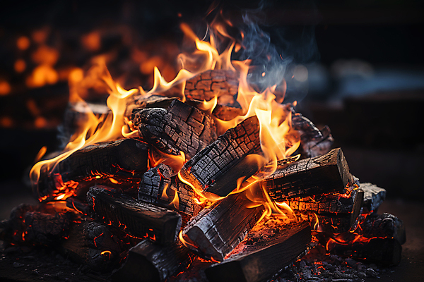 JPG 편집이미지 불꽃 휴식 사람없음 어둠 캠핑 장작 모닥불 캠핑장 숯 편집실사 AI포토 AI콘텐츠 컨셉 불 레저 CG 파일형식