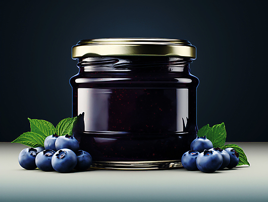 JPG 편집이미지 잎 디저트 사람없음 남색 디지털합성 오브젝트 블루베리 과일잼 블루베리잼 편집실사 AI포토 AI콘텐츠 식물 음식 컬러 과일 잼 CG 파일형식
